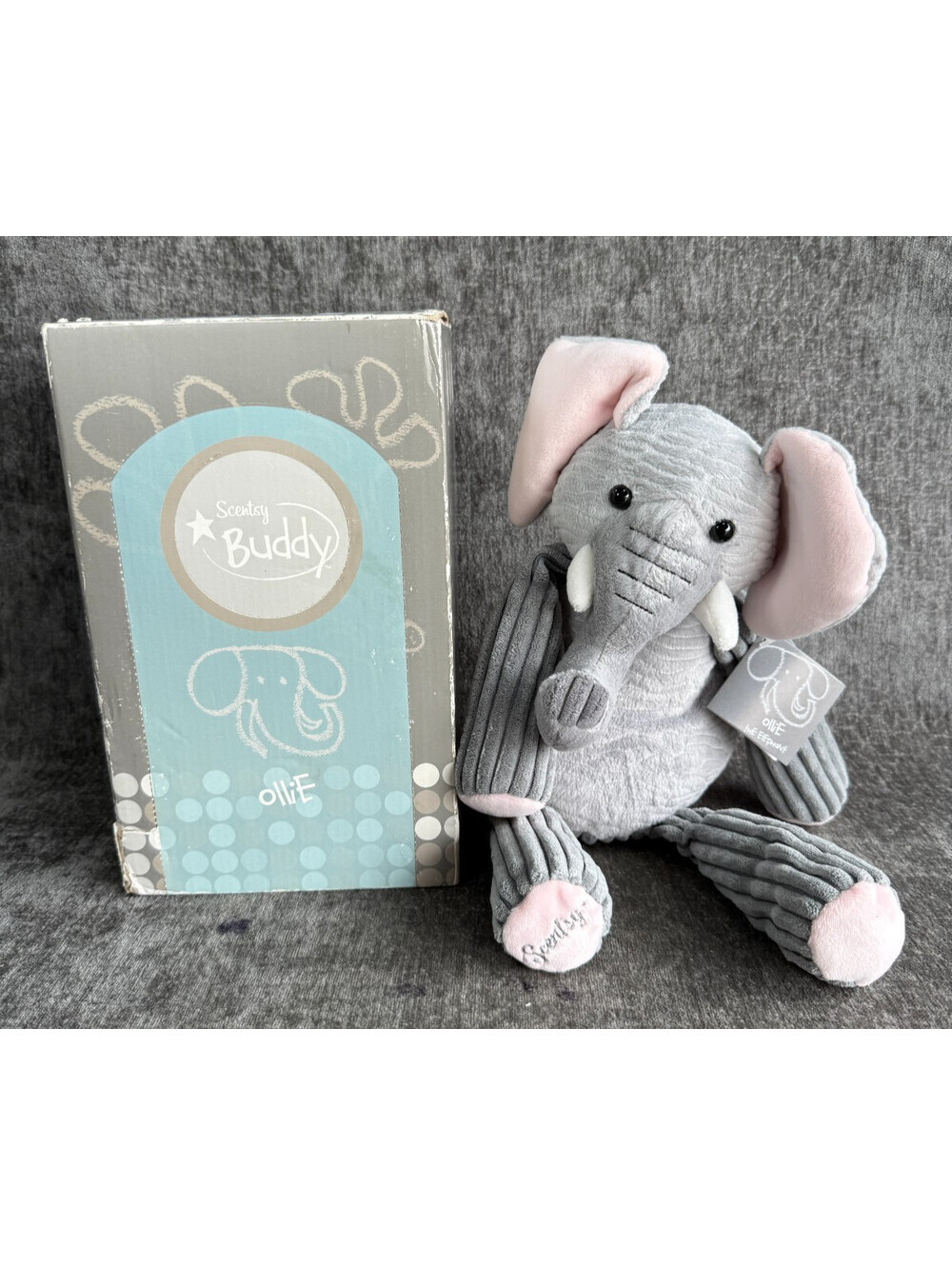 Scentsy Buddy Ollie The Elephant Plush Stuffed Animal Boxed With Tags